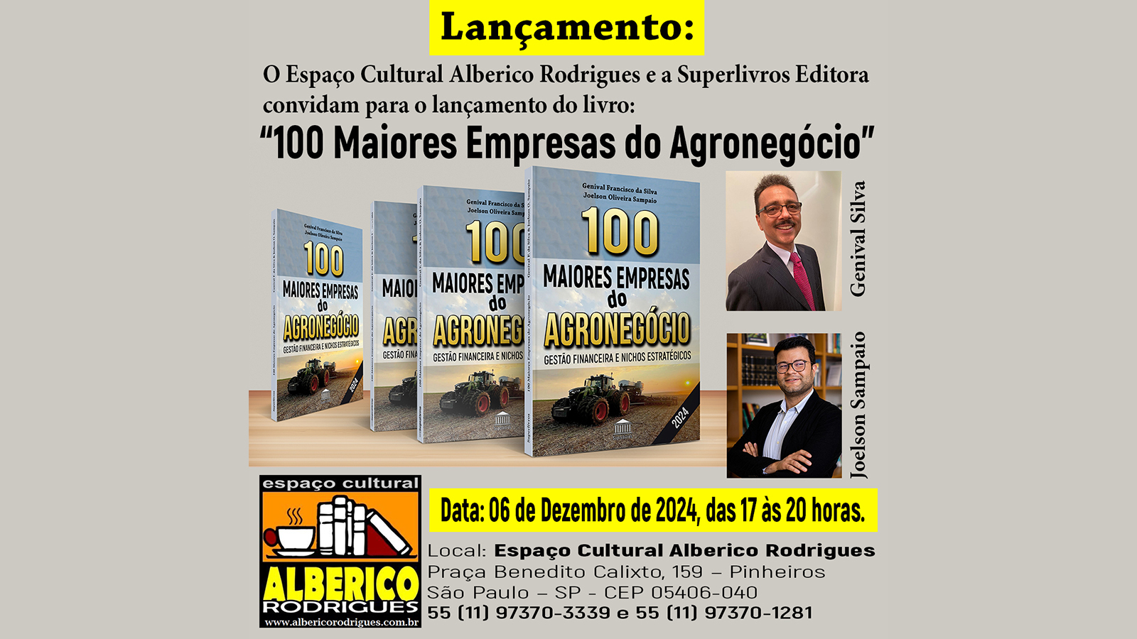 Convite de Lançamento do Livro 100 Maiores Empresas do Agronegócio